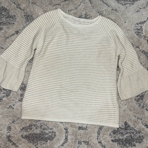 Chico's Sweaters - Chicos striped Glitter Boho Bell Sleeve Sweater